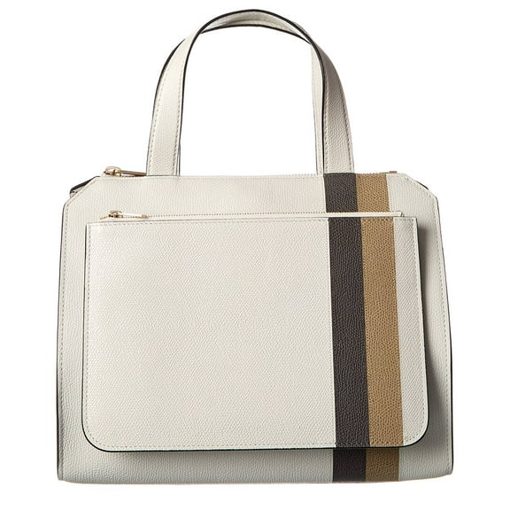 Valextra Passepartout Medium Leather Tote, Grey