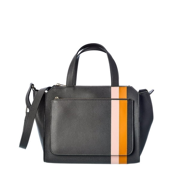 Valextra Passepartout Medium Leather Tote, Grey