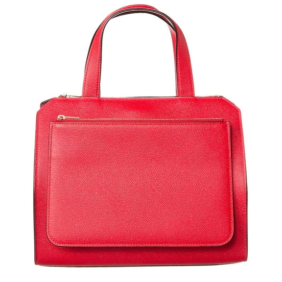 Valextra Passepartout Medium Leather Tote, Red