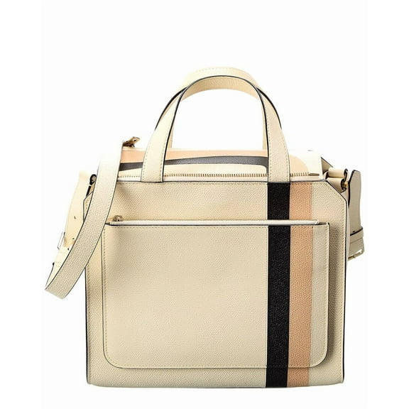 Valextra Passepartout Medium Leather Tote, White