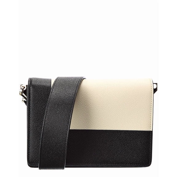 Valextra Swing Small Leather Shoulder Bag, Black