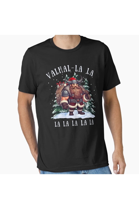 Valhalla Viking Holiday Hat Christmas Funny Nordic Festive Unisex T-Shirt, up to size 5XL
