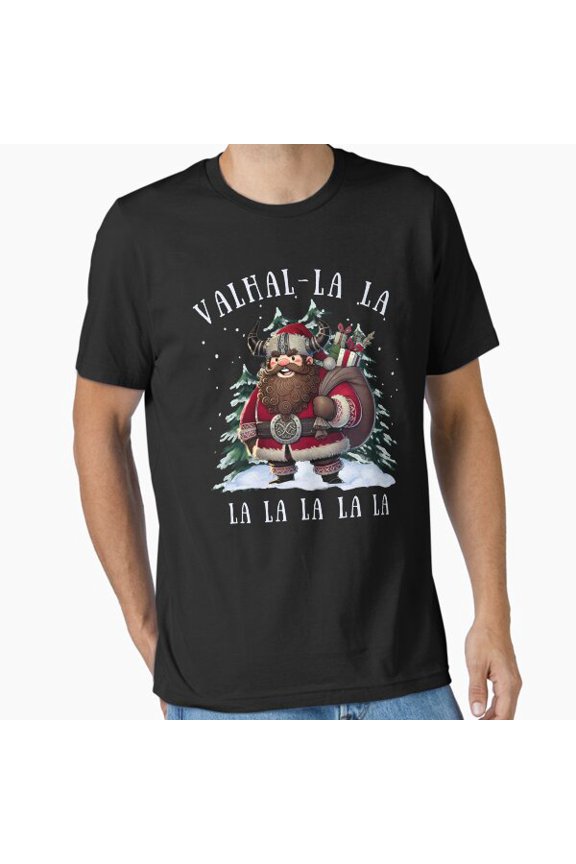 Valhalla Viking Holiday Hat Christmas Nordic Mythology Festive Unisex T-Shirt, up to size 5XL