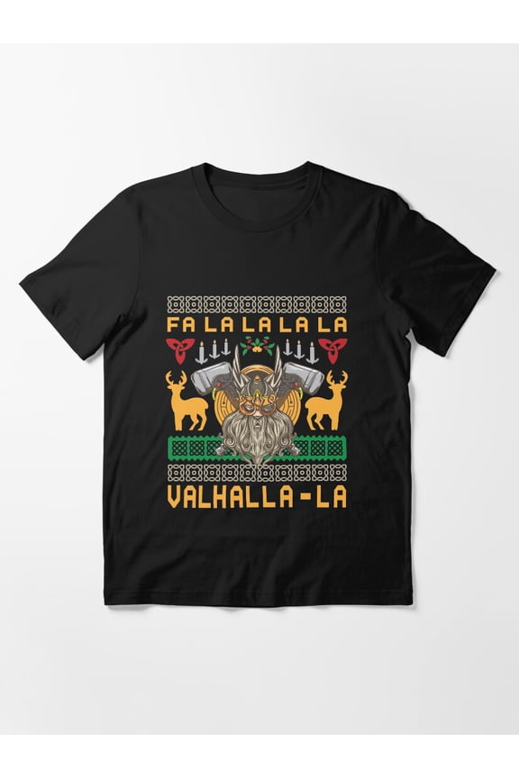 Valhalla Viking Nordic Ugly Christmas Holiday Gift Unisex T-Shirt up to Size 5XL