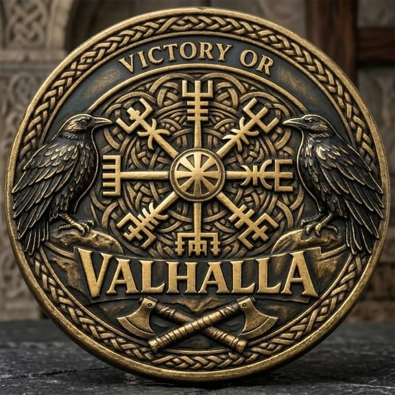 Valhalla Viking Warrior Commemorative Coin Challenge Coin for Home Desk Decor & Collection