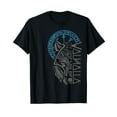 thumbnail image 1 of Valhalla Wolf Mask Odin Runes Norse Compass Viking T-Shirt, 1 of 5