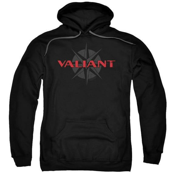 Valiant Classic Logo Adult Pullover Hoodie Sweatshirt Black