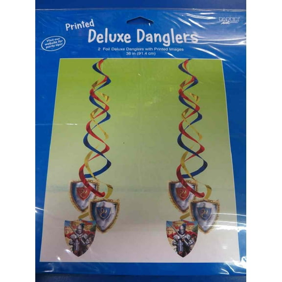 Valiant Knight Medieval Dragon Kids Birthday Party Decoration Dangling Cutouts