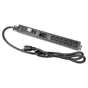 Valiant Power 240V 30A Vertical Rackmount PDU with 4 C13 & 2 C19 Outlets, Digital Display & Resettable Breaker   L6-30P Input, Heavy-Duty Metal Housing