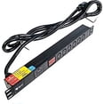 thumbnail image 1 of Valiant Power Rack Mount Power Strip - 240V 30A Single Phase PDU with Built-in Surge Protector, Volt & Amp Meter for Data Center - 19” Metal Housing, Ears & Fittings Included, 10’ Cable, 6 Outlets, 1 of 1