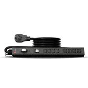 Valiant Power, Surge Protection, Metered, Rack Mount PDU, Basic 208-230-240-250v/50a, L6-50P Input, 4-C13 & 4C19 Outlets, 1U Vertical Rackmount C13 12,000 Watts Crypto Mining