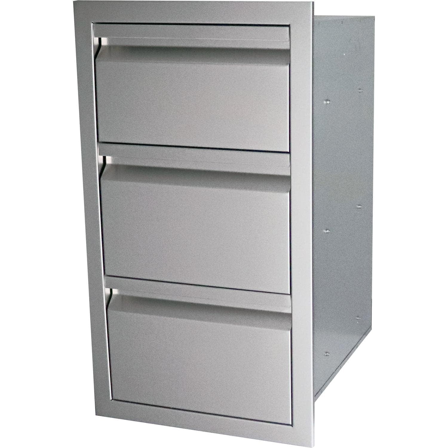 Valiant Grey Driftwood Triple-Drawer Outdoor Kitchen Storage