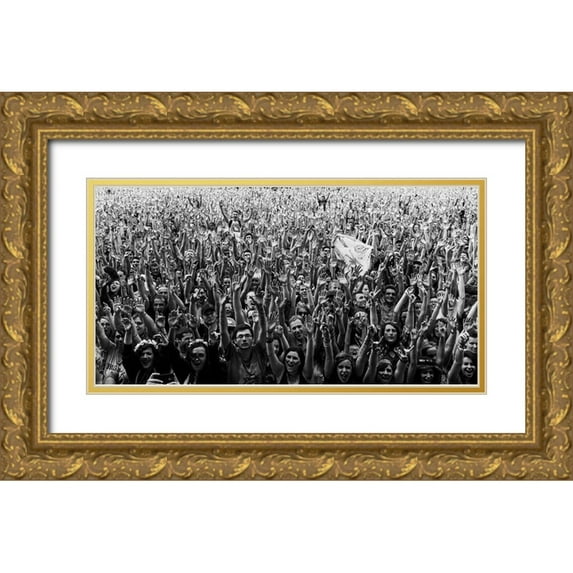 Valin, Alexandre 32x19 Gold Ornate Wood Framed with Double Matting Museum Art Print Titled - Human Forest