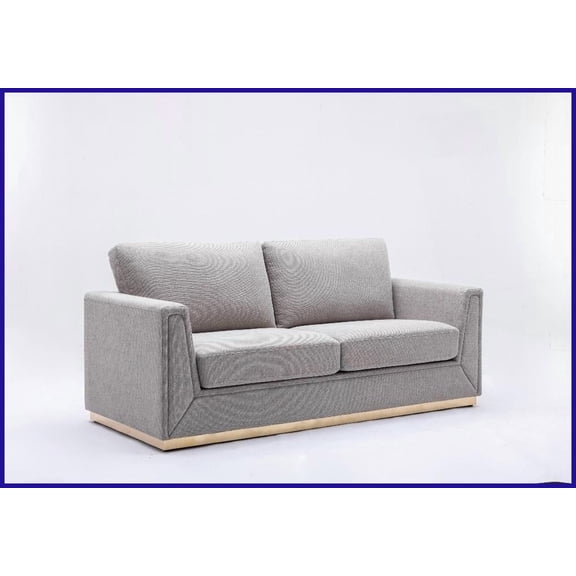 Valin Modern Gray Linen Sofa with Pocket Coils - Ideal for Living Rooms & Small Spaces
