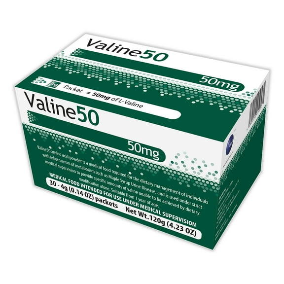 Valine 50 Oral Supplement Unflavored 4 Gram Packet 30 Ct
