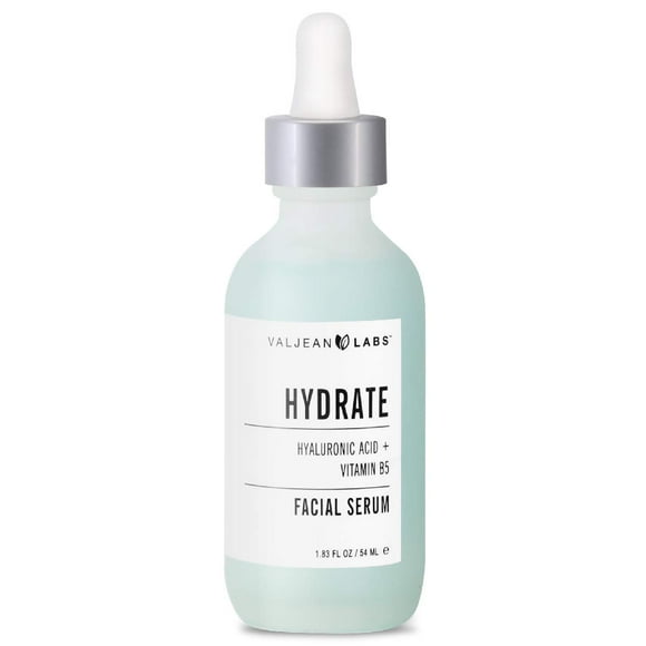 Valjean Labs Facial Serum, Hydrate - Hyaluronic Acid, Vitamin B5 - Helps to Hydrate and Plump Skin and Restore Elasticity - Paraben Free, Cruelty Free (1.83 oz)
