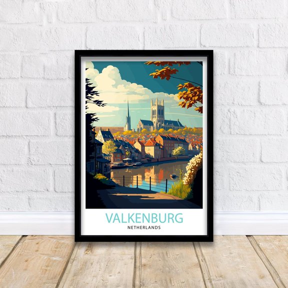 Valkenburg Netherlands Travel Dutch Town Art Print