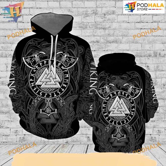 Valknut Viking All Over Printed 3D Hoodie T-Shirt