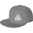 thumbnail image 1 of Valknut Viking Design Snapback Hat Classic Fashion Trucker Adjustable Brim Baseball Cap for Men Women Black, 1 of 8