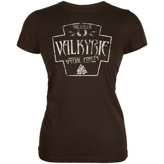 Valkyrie Valhalla Special Forces Retro Vintage Juniors Soft T Shirt Brown SM