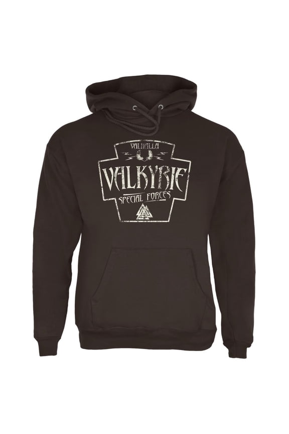Valkyrie Valhalla Special Forces Retro Vintage Mens Hoodie Brown X-LG