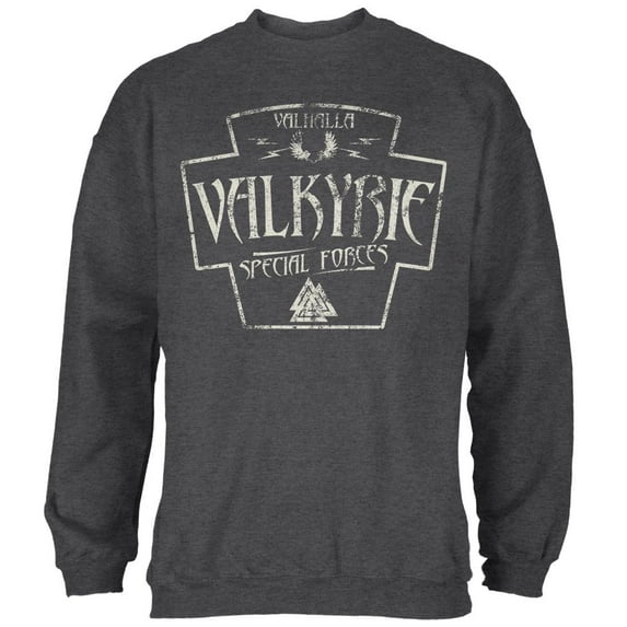 Valkyrie Valhalla Special Forces Retro Vintage Mens Sweatshirt Deep Heather X-LG