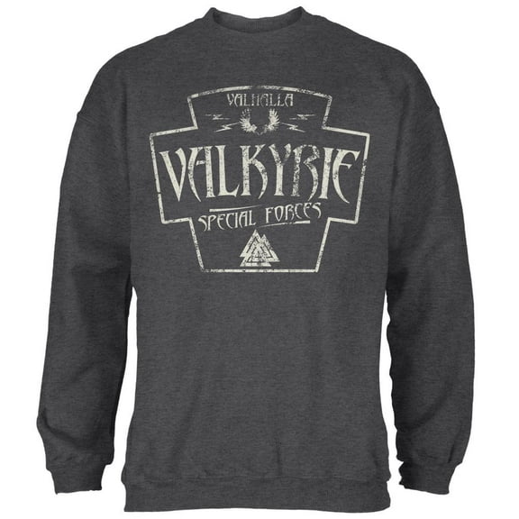 Valkyrie Valhalla Special Forces Retro Vintage Mens Sweatshirt Deep Heather X-LG