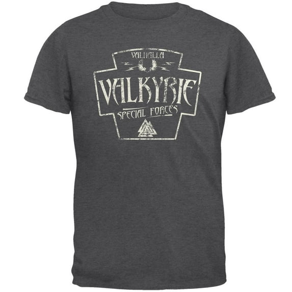 Valkyrie Valhalla Special Forces Retro Vintage Mens T Shirt Dark Heather 3X-LG