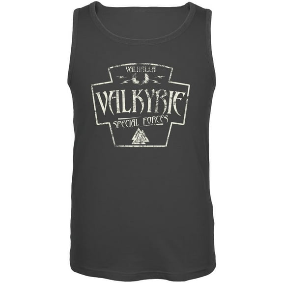 Valkyrie Valhalla Special Forces Retro Vintage Mens Tank Top Charcoal LG