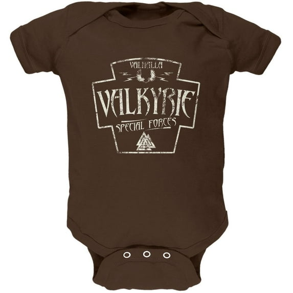Valkyrie Valhalla Special Forces Retro Vintage Soft Baby One Piece Brown 18-24 M
