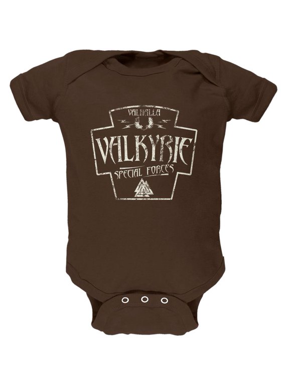 Valkyrie Valhalla Special Forces Retro Vintage Soft Baby One Piece Brown 3-6 M
