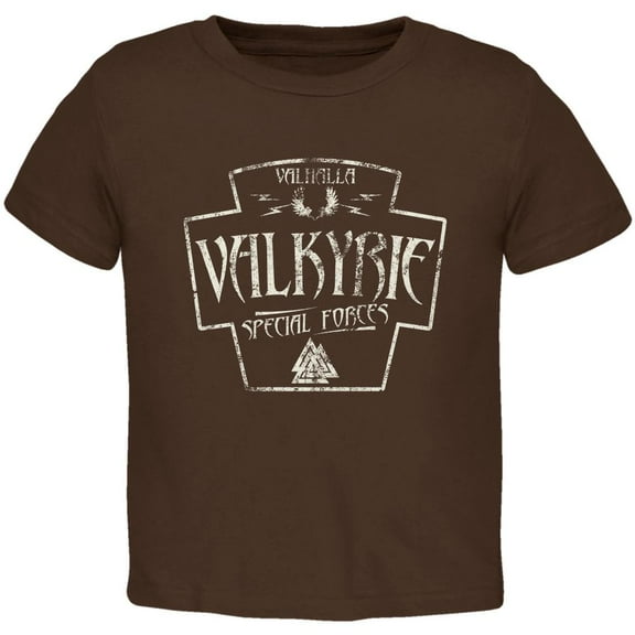 Valkyrie Valhalla Special Forces Retro Vintage Toddler T Shirt Brown 3T