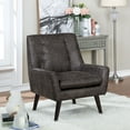 thumbnail image 1 of Valla Button Tufted Fabric Accent Chair, Gray, 1 of 5