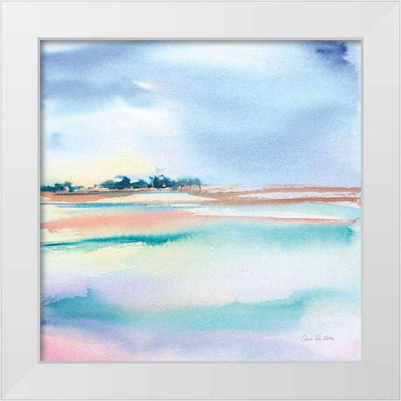 Valle, Aimee Del 15x15 White Modern Wood Framed Museum Art Print Titled - Water and Sand