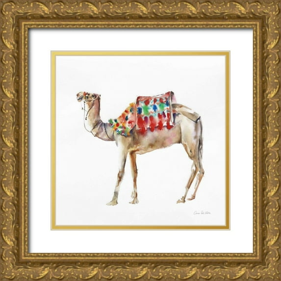 Valle, Aimee Del 20x20 Gold Ornate Wood Framed with Double Matting Museum Art Print Titled - Desert Camel II