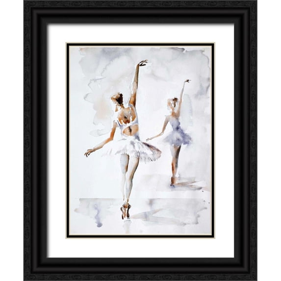 Valle, Aimee Del 25x32 Black Ornate Wood Framed with Double Matting Museum Art Print Titled - Ballerina In Blue