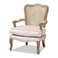 thumbnail image 1 of Baxton Studio Vallea Traditional French Provincial Light Pink Velvet Fabric Upholstered White-Washed Oak Wood Armchair, 1 of 5