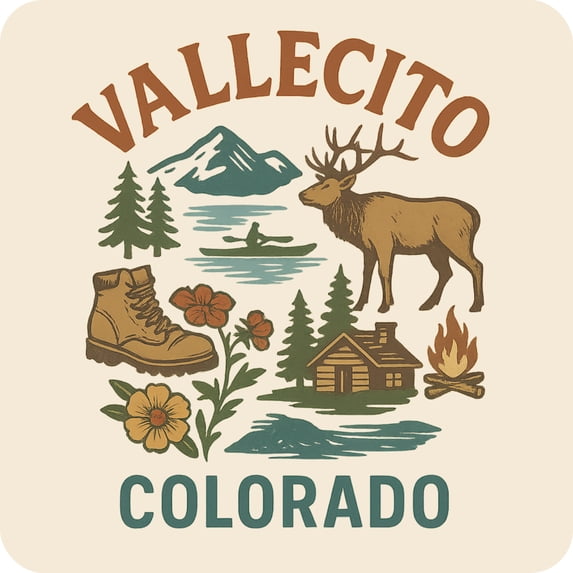 Vallecito Colorado Keepsakes Souvenir Vinyl Sticker – Destination Travel Keepsake Collectible (3-Inches Wide)
