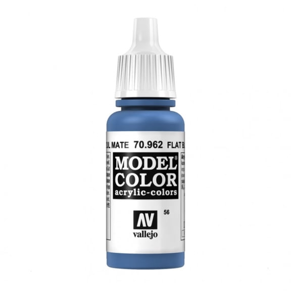 Vallejo Acrylic Model Color Paint - Flat Blue, 18 ml