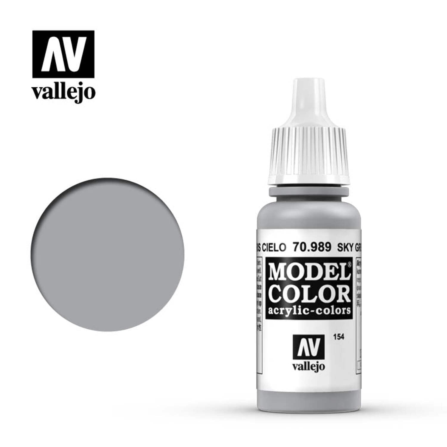 New Formula Vallejo Model Color - Black Grey (18ml) - Everything Airbrush Color War Paint