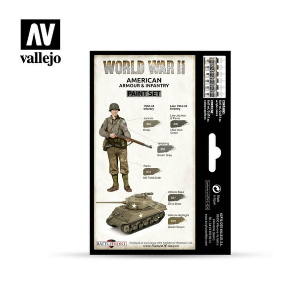 Vallejo American Armor & Infantry Paint Set New