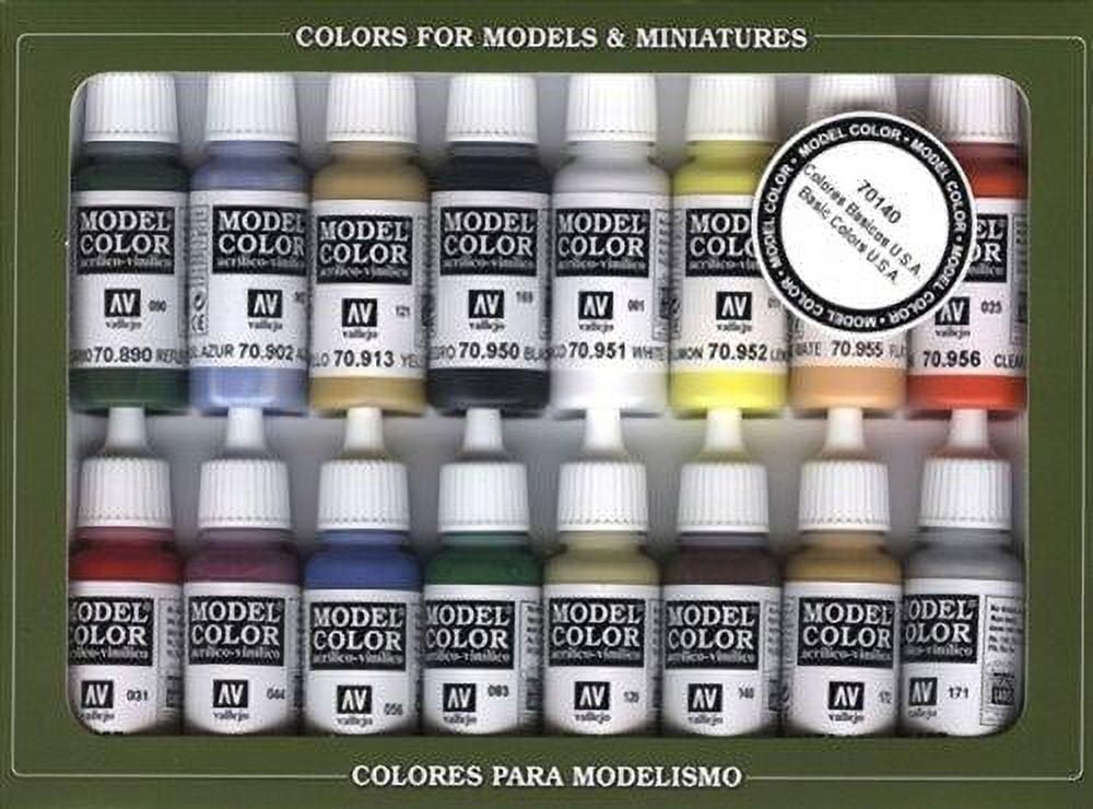 Vallejo Basic USA Colors Paint Set, 17ml Basic Usa Colors Paint