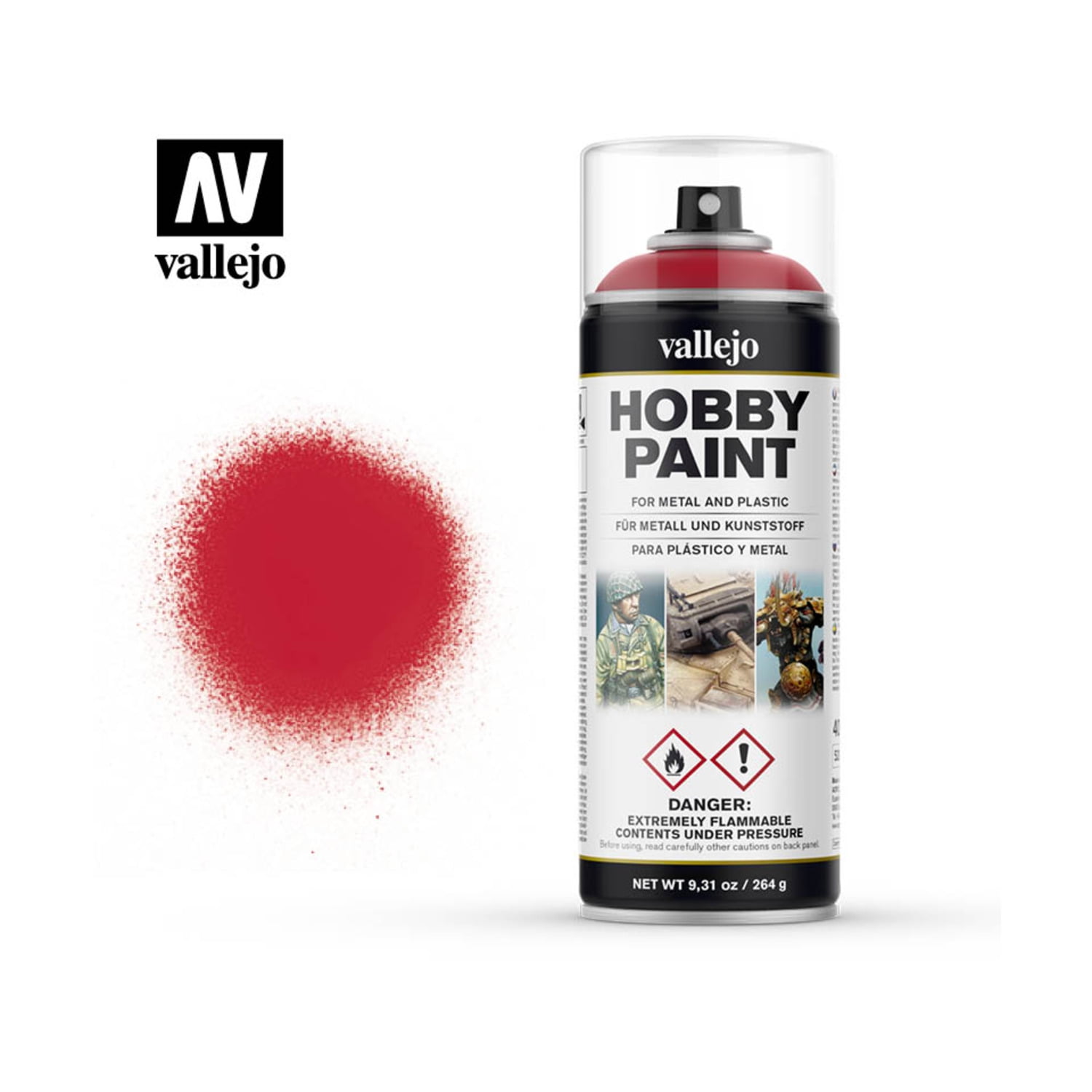 Acrylicos Vallejo VJP28023 400 ml Spray Paint - Bloody Red