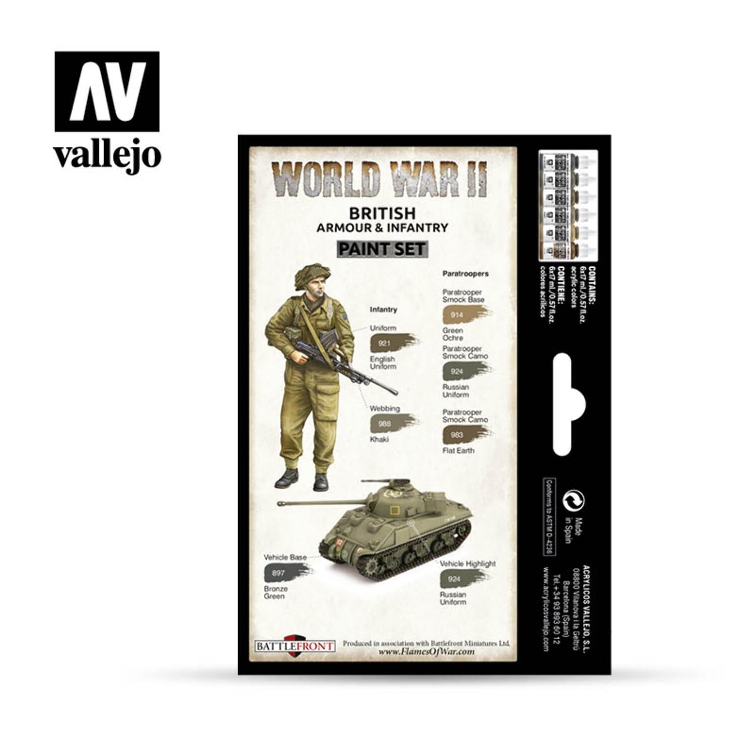 Vallejo British Armor & Infantry Paint Set New