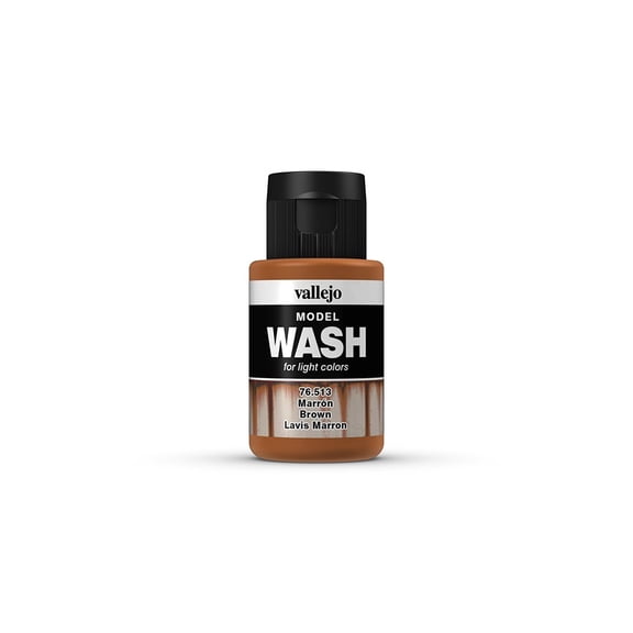 Vallejo - Wash FX | Brown 35 ml. (1.18 fl.oz.) | Designed for Light Colors | Visual Realism for your Projects | Brush or Airbrush Use