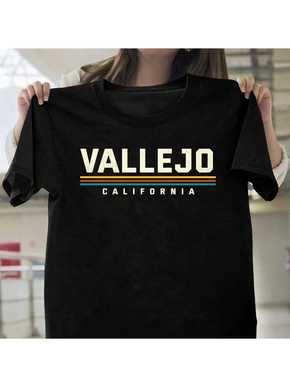 Vallejo California City Map Pride Travel Graphic Unisex T-Shirt, up to size 3XL.