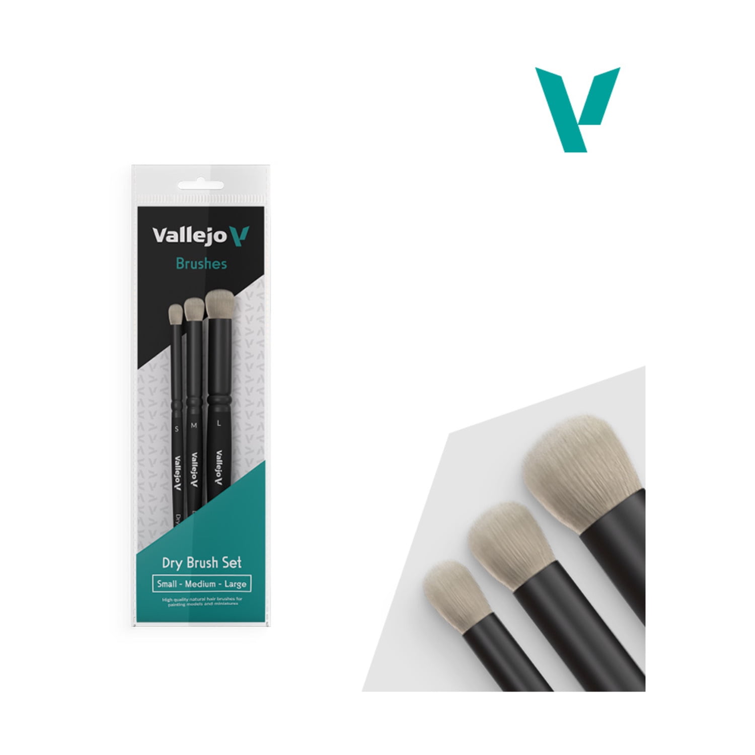 Vallejo Dry Brush Natural Hair Set New