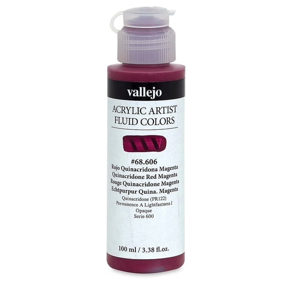 Vallejo Fluid Acrylic - Quinacridone Red Magenta, 100 ml