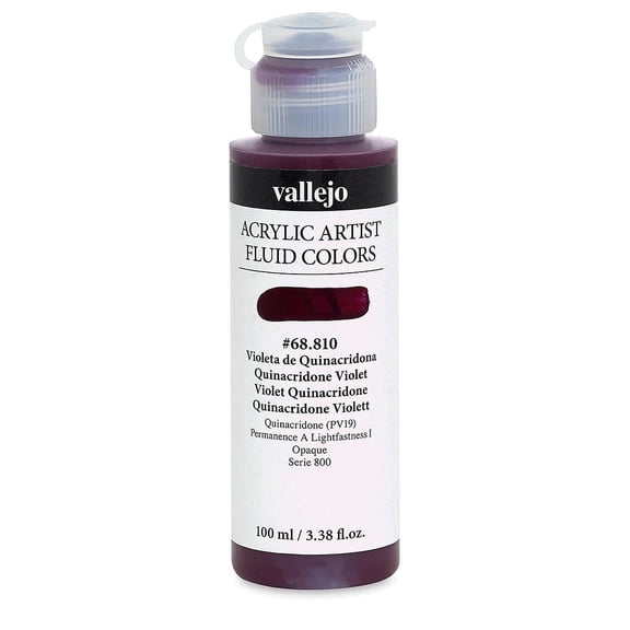 Vallejo Fluid Acrylic - Quinacridone Violet, 100 ml