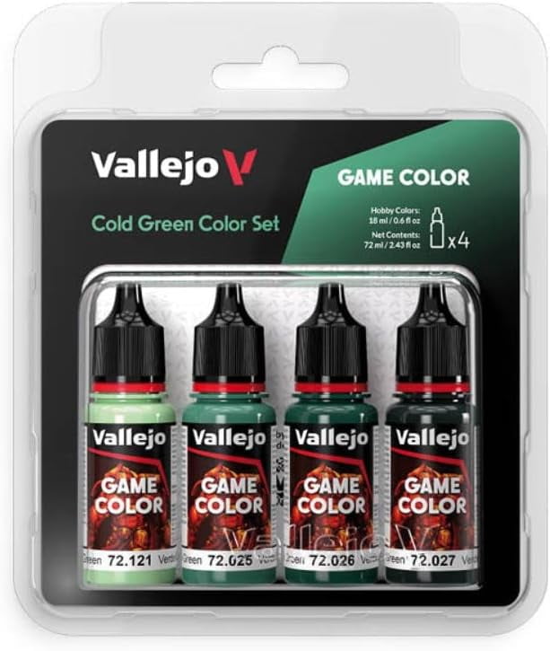 Vallejo Game Color Cold Green Color Set ,Professional Miniature Painting Set ,4×18ml